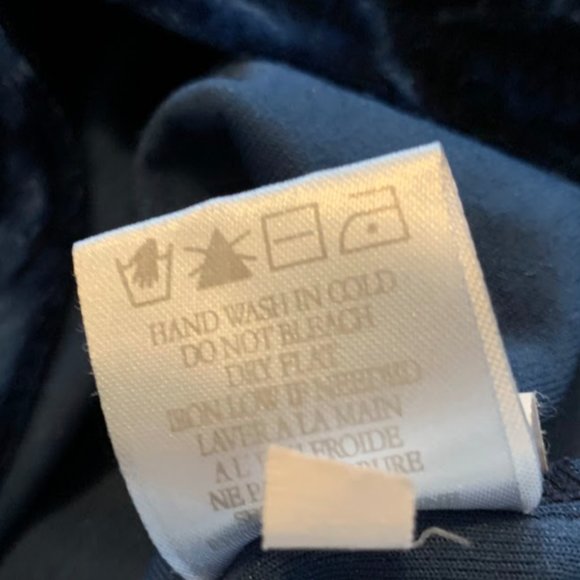 Crushed Blue Velvet cinched-waist mini dress with lace neckline & decal! - Picture 13 of 13